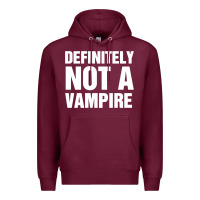Burgundy Definitely Not A Vampire merch Premium Hoodie - longCreatives