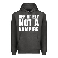 Charcoal Heather Definitely Not A Vampire merch Premium Hoodie - longCreatives