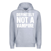 Heather Grey Definitely Not A Vampire merch Premium Hoodie - longCreatives