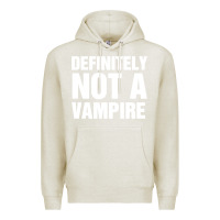 Oatmeal Heather Definitely Not A Vampire merch Premium Hoodie - longCreatives