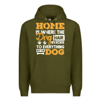 Army Green dog t  shirt home is where the dog hair stick funny  gift t  shirt Premium Hoodie - longCreatives