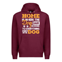 Burgundy dog t  shirt home is where the dog hair stick funny  gift t  shirt Premium Hoodie - longCreatives