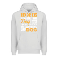 Dove Grey dog t  shirt home is where the dog hair stick funny  gift t  shirt Premium Hoodie - longCreatives