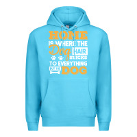 Ocean Blue dog t  shirt home is where the dog hair stick funny  gift t  shirt Premium Hoodie - longCreatives