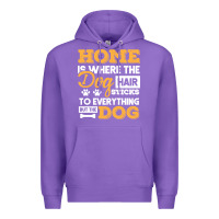 Purple dog t  shirt home is where the dog hair stick funny  gift t  shirt Premium Hoodie - longCreatives