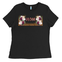 Black mom burgundy flowers with leopard Ladies Tee - TumblerDesignByShophia