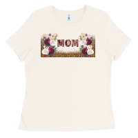 Bone mom burgundy flowers with leopard Ladies Tee - TumblerDesignByShophia