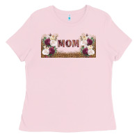 Bubblegum Pink mom burgundy flowers with leopard Ladies Tee - TumblerDesignByShophia