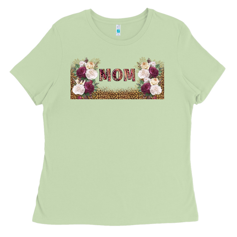 Mom Burgundy Flowers With Leopard Ladies Tee by TumblerDesignByShophia | Teevron