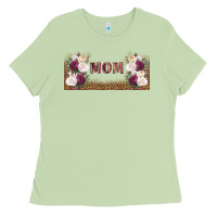 Matcha mom burgundy flowers with leopard Ladies Tee - TumblerDesignByShophia