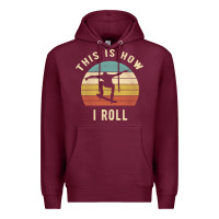 Burgundy Skater - This Is How I Roll Retro Skateboard Gift Premium Hoodie - longCreatives