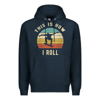 Navy Skater - This Is How I Roll Retro Skateboard Gift Premium Hoodie - longCreatives