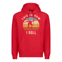 Red Skater - This Is How I Roll Retro Skateboard Gift Premium Hoodie - longCreatives