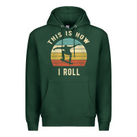 Sports Green Skater - This Is How I Roll Retro Skateboard Gift Premium Hoodie - longCreatives