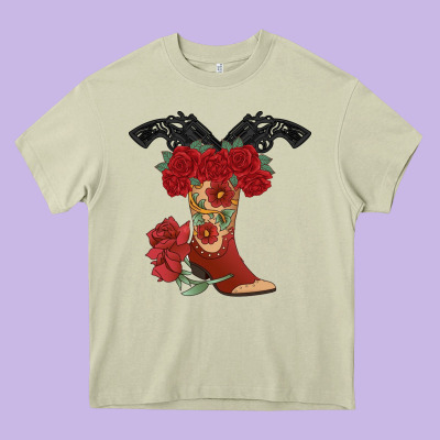 Cowboy Boots Heavy Core Tee Designed By Bettercallsaul