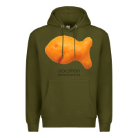 Army Green Scientific Goldfish Premium Hoodie - longCreatives