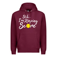 Burgundy Scorekeeper Softball Team Scorebook Keeper Raglan Baseball Premium Hoodie - longCreatives
