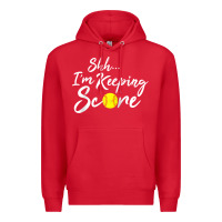 Red Scorekeeper Softball Team Scorebook Keeper Raglan Baseball Premium Hoodie - longCreatives