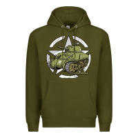 Army Green Sherman M4A1 WWII Army Tank History Vintage Premium Hoodie - longCreatives