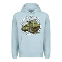 Blue Mist Sherman M4A1 WWII Army Tank History Vintage Premium Hoodie - longCreatives