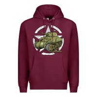 Burgundy Sherman M4A1 WWII Army Tank History Vintage Premium Hoodie - longCreatives