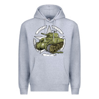 Heather Grey Sherman M4A1 WWII Army Tank History Vintage Premium Hoodie - longCreatives