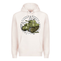 Pale Pink Sherman M4A1 WWII Army Tank History Vintage Premium Hoodie - longCreatives