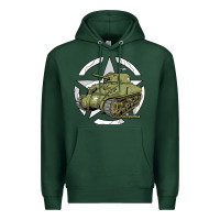 Sports Green Sherman M4A1 WWII Army Tank History Vintage Premium Hoodie - longCreatives
