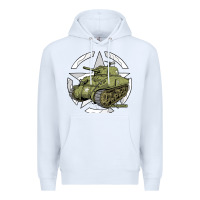White Sherman M4A1 WWII Army Tank History Vintage Premium Hoodie - longCreatives