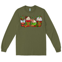 Army Green christmas coffee cups Long Sleeve Tee - OliviaCreatesArt