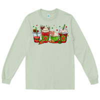 Matcha christmas coffee cups Long Sleeve Tee - OliviaCreatesArt