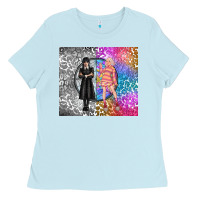 Baby Blue gothic girl and colorful girl best friends Ladies Tee - TumblerDesignByShophia