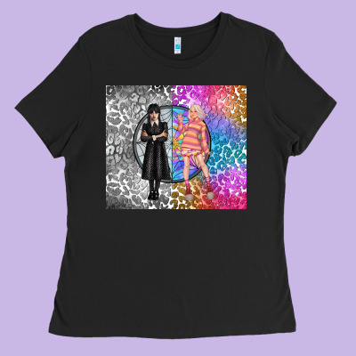 Gothic Girl And Colorful Girl Best Friends Ladies Tee Designed By Tumblerdesignbyshophia
