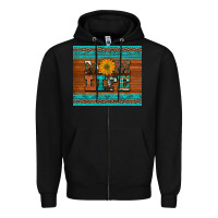 Black mom life leopard cowhide turquoise aztec Zipper Hoodie - Artiststas