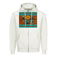 Oatmeal Heather mom life leopard cowhide turquoise aztec Zipper Hoodie - Artiststas