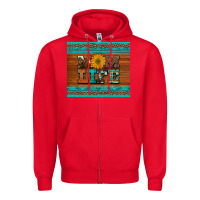 Red mom life leopard cowhide turquoise aztec Zipper Hoodie - Artiststas