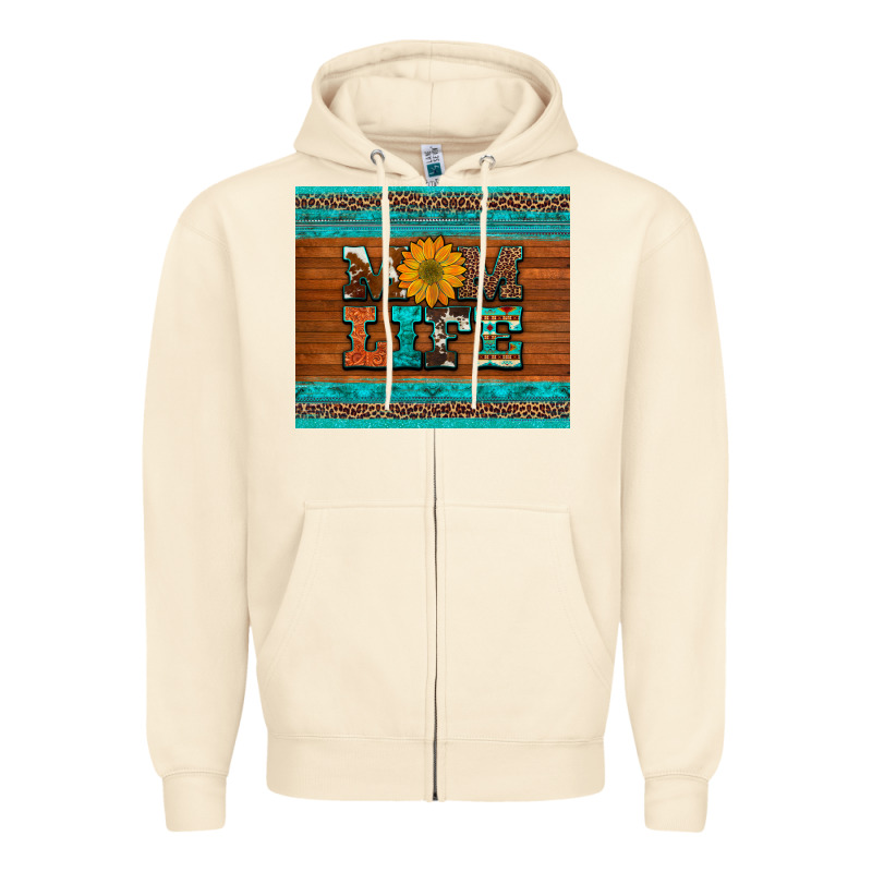 Mom Life Leopard Cowhide Turquoise Aztec Zipper Hoodie by Artiststas | Teevron