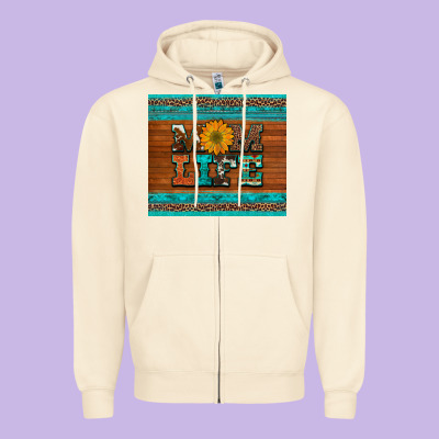Mom Life Leopard Cowhide Turquoise Aztec Zipper Hoodie Designed By Artiststas