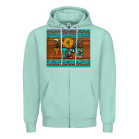 Seafoam mom life leopard cowhide turquoise aztec Zipper Hoodie - Artiststas