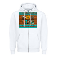 White mom life leopard cowhide turquoise aztec Zipper Hoodie - Artiststas