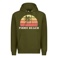 Army Green Pismo Beach CA Vintage 70s Retro Throwback Design Premium Hoodie - longCreatives