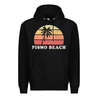 Black Pismo Beach CA Vintage 70s Retro Throwback Design Premium Hoodie - longCreatives