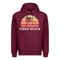 Burgundy Pismo Beach CA Vintage 70s Retro Throwback Design Premium Hoodie - longCreatives