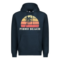 Navy Pismo Beach CA Vintage 70s Retro Throwback Design Premium Hoodie - longCreatives