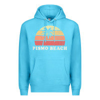 Ocean Blue Pismo Beach CA Vintage 70s Retro Throwback Design Premium Hoodie - longCreatives