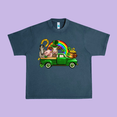 St. Patrick's Day Farm Animals Urban Heavy Tee Designed By Cowgirlartshop