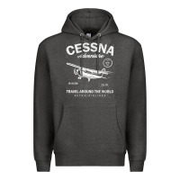Charcoal Heather cessna distressed Premium Hoodie - longCreatives