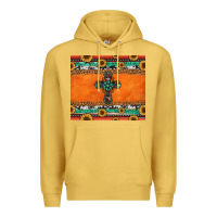 Antique Gold sunflowers cross aztec pattern Premium Hoodie - Jasminsmagicworld