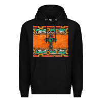 Black sunflowers cross aztec pattern Premium Hoodie - Jasminsmagicworld