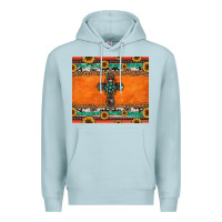 Blue Mist sunflowers cross aztec pattern Premium Hoodie - Jasminsmagicworld